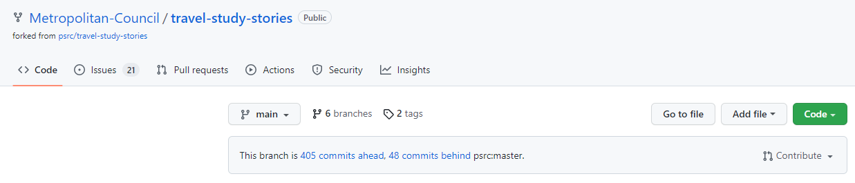 Met Council Github page